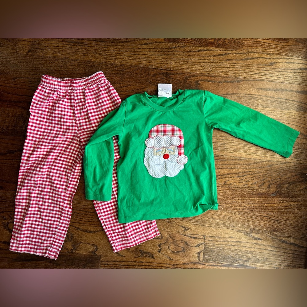 Shrimp and grits Christmas matching set Santa 3t